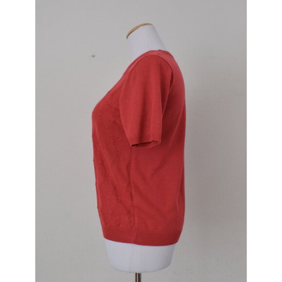 Vintage 80s Pullover Salmon Knit Top | size PL - Picture 2 of 10